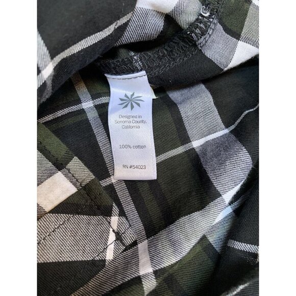 Athleta Womens Plaid Black Green Shirt Long Sleeve Top Blouse XS X-Small - Picture 5 of 10